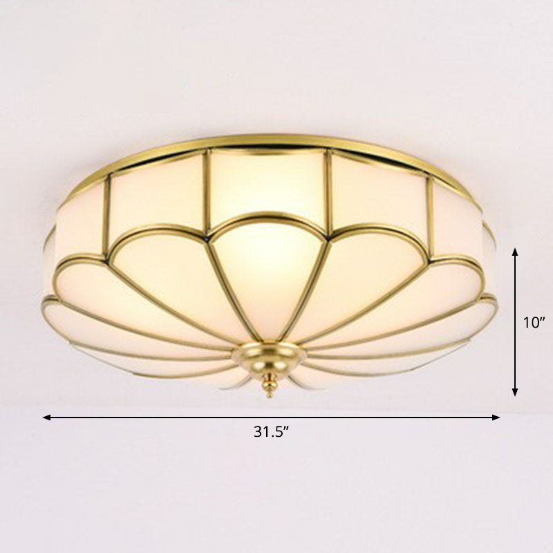 Scalloped Flush Ceiling Light Minimalistic White Glass Flush Mount Lighting Fixture 10 White Clearhalo 'Ceiling Lights' 'Close To Ceiling Lights' 'Close to ceiling' 'Flush mount' Lighting' 2267769