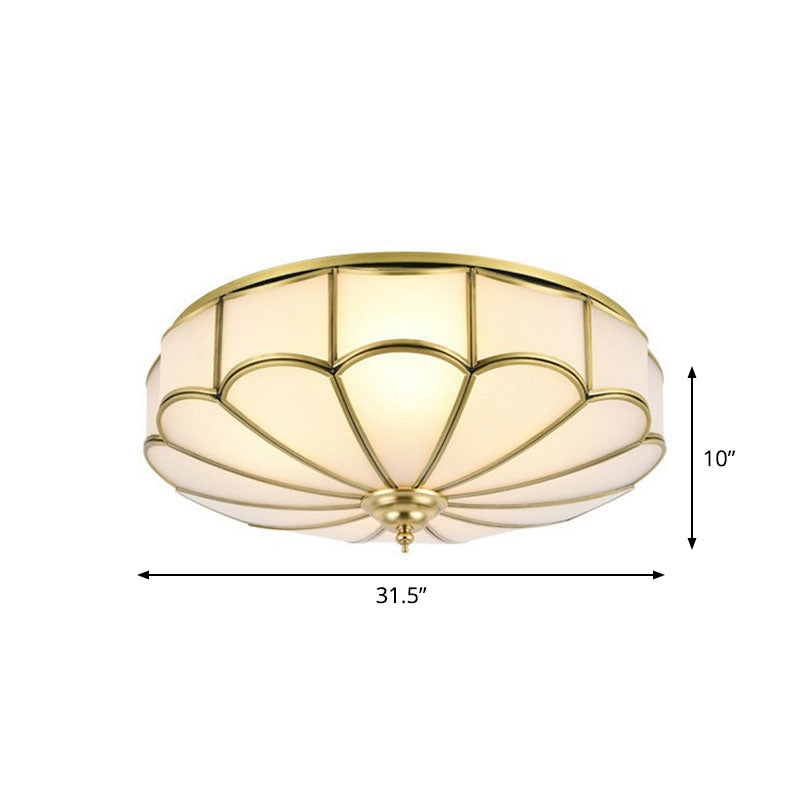 Scalloped Flush Ceiling Light Minimalistic White Glass Flush Mount Lighting Fixture Clearhalo 'Ceiling Lights' 'Close To Ceiling Lights' 'Close to ceiling' 'Flush mount' Lighting' 2267770