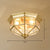 Octagonal Foyer Flush Ceiling Light Antique Glass 3-Bulb Brass Finish Flushmount Lighting Clear Clearhalo 'Ceiling Lights' 'Close To Ceiling Lights' 'Close to ceiling' 'Flush mount' Lighting' 2267891