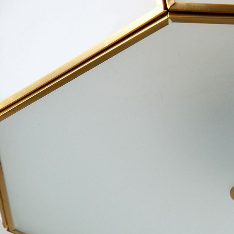 Brass Football Design Ceiling Light Minimalist White Glass Brass Finish Flush Light Fixture Clearhalo 'Ceiling Lights' 'Close To Ceiling Lights' 'Close to ceiling' 'Flush mount' Lighting' 2267919