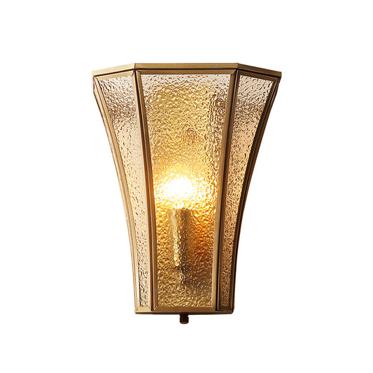 Flared Shade Beveled Glass Wall Light Antique Single Corridor Wall Lighting Fixture Clearhalo 'Wall Lamps & Sconces' 'Wall Lights' Lighting' 2267953