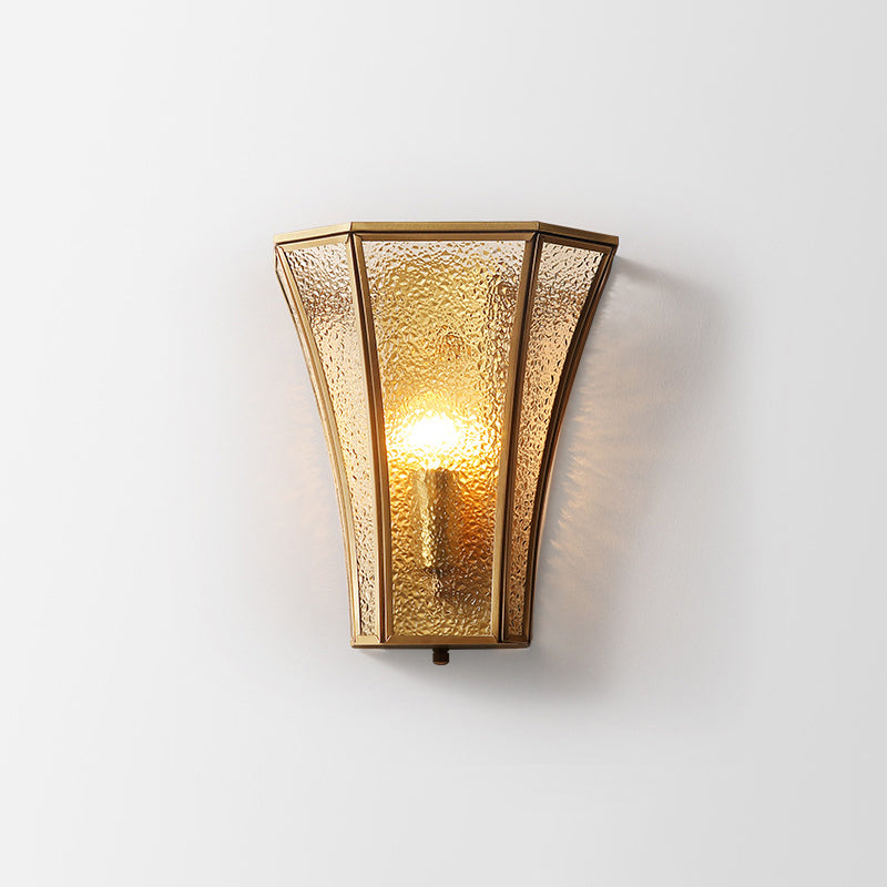 Flared Shade Beveled Glass Wall Light Antique Single Corridor Wall Lighting Fixture Clearhalo 'Wall Lamps & Sconces' 'Wall Lights' Lighting' 2267954