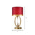 Round Fabric Table Light Traditional Single Living Room Nightstand Lighting in Brass Red 10" Clearhalo 'Lamps' 'Table Lamps' Lighting' 2268005