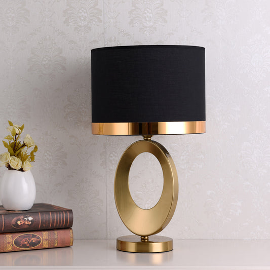Classic Style Drum Shade Table Lamp 1 Head Fabric Nightstand Lighting for Study Room Clearhalo 'Lamps' 'Table Lamps' Lighting' 2268072
