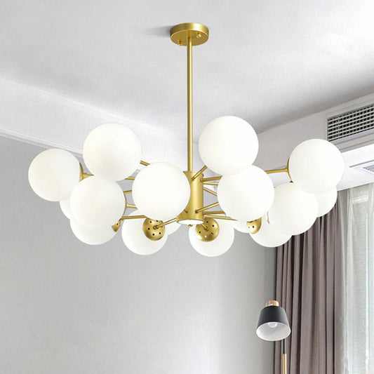 Gold Ball Chandelier Light Fixture Postmodern Glass Suspension Lighting for Living Room Clearhalo 'Ceiling Lights' 'Chandeliers' 'Clear' 'Industrial' 'Modern Chandeliers' 'Modern' 'Tiffany' 'Traditional Chandeliers' Lighting' 2268147