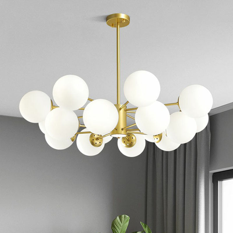 Gold Ball Chandelier Light Fixture Postmodern Glass Suspension Lighting for Living Room Clearhalo 'Ceiling Lights' 'Chandeliers' 'Clear' 'Industrial' 'Modern Chandeliers' 'Modern' 'Tiffany' 'Traditional Chandeliers' Lighting' 2268150