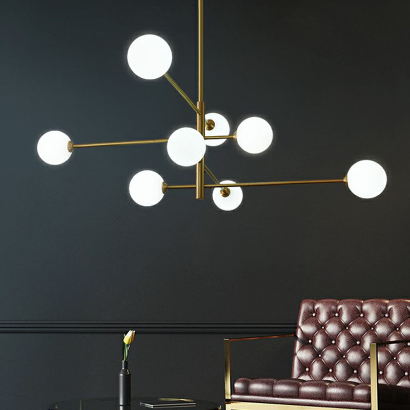 Molecule Glass Chandelier Lighting Minimalistic Gold Plated Hanging Ceiling Light Clearhalo 'Ceiling Lights' 'Chandeliers' 'Modern Chandeliers' 'Modern' Lighting' 2268207