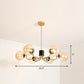 Radial Suspension Light Postmodern Metal Living Room Chandelier Lighting with Ball Glass Shade 6 Gold Amber Clearhalo 'Ceiling Lights' 'Chandeliers' 'Modern Chandeliers' 'Modern' Lighting' 2268336