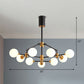 3D Opal Ball Glass Chandelier Postmodern Black and Brass Finish Suspension Light Fixture 9 Black Clearhalo 'Ceiling Lights' 'Chandeliers' Lighting' options 2268359_01693d9b-e02f-429c-83c4-749f413d20a4
