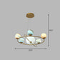 Glass Planet Hanging Lamp Postmodern Brass Finish Chandelier Light for Living Room 6 Blue Clearhalo 'Ceiling Lights' 'Chandeliers' 'Modern Chandeliers' 'Modern' Lighting' 2268374