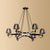 Living Room Chandelier Postmodern Black-Brass Hanging Light with Cone Glass Shade 6 Smoke Gray Clearhalo 'Ceiling Lights' 'Chandeliers' 'Clear' 'Industrial' 'Modern Chandeliers' 'Modern' 'Tiffany' 'Traditional Chandeliers' Lighting' 2268391