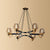 Living Room Chandelier Postmodern Black-Brass Hanging Light with Cone Glass Shade 6 Cognac Clearhalo 'Ceiling Lights' 'Chandeliers' 'Clear' 'Industrial' 'Modern Chandeliers' 'Modern' 'Tiffany' 'Traditional Chandeliers' Lighting' 2268393