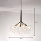 Bubble Chandelier Lighting Minimalist Transparent Glass Suspension Light for Living Room 4 Black Clearhalo 'Ceiling Lights' 'Chandeliers' 'Glass shade' 'Glass' 'Modern Chandeliers' 'Modern' Lighting' 2268463