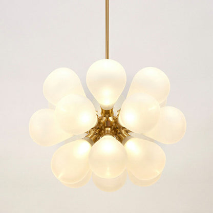 Postmodern Creative Bubbles Chandelier Glass 18-Bulb Bedroom Pendant Light in Gold White Clearhalo 'Ceiling Lights' 'Chandeliers' 'Modern Chandeliers' 'Modern' Lighting' 2268480