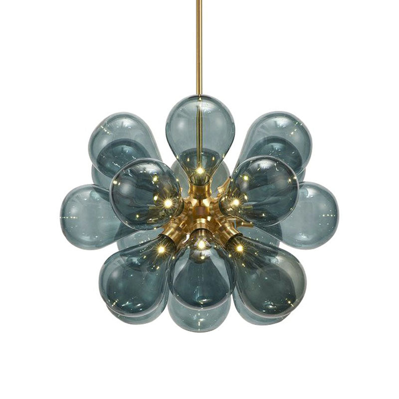 Postmodern Creative Bubbles Chandelier Glass 18-Bulb Bedroom Pendant Light in Gold Clearhalo 'Ceiling Lights' 'Chandeliers' 'Modern Chandeliers' 'Modern' Lighting' 2268484