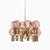 Postmodern Style 12-Light Chandelier Brass Plated Ball Ceiling Hang Lamp with Glass Shade Pink Clearhalo 'Ceiling Lights' 'Chandeliers' 'Modern Chandeliers' 'Modern' Lighting' 2268495