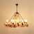Wagon Wheel Dining Room Hanging Light Farmhouse Metal Chandelier with Plant Decoration 10 Pink Clearhalo 'Cast Iron' 'Ceiling Lights' 'Chandeliers' 'Industrial Chandeliers' 'Industrial' 'Metal' 'Middle Century Chandeliers' 'Rustic Chandeliers' 'Tiffany' Lighting' 2268536