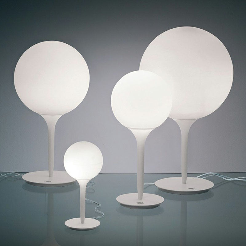 Balloon Shaped Night Lamp Nordic Frosted White Glass Single Study Table Light in White Clearhalo 'Lamps' 'Table Lamps' Lighting' 2268670
