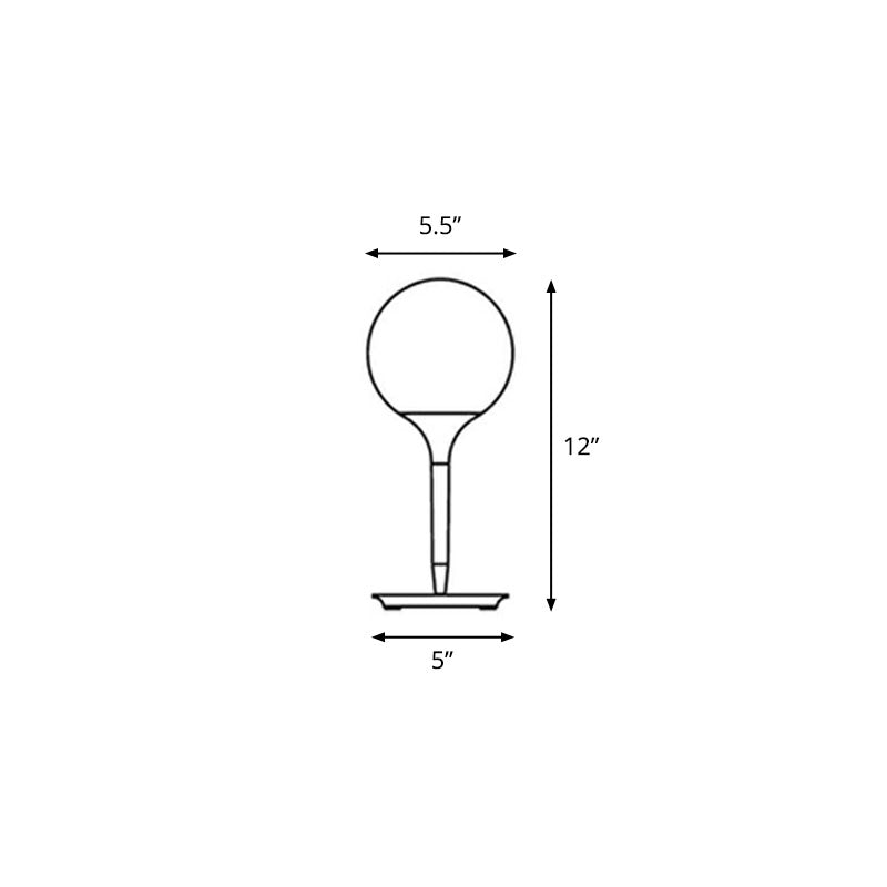 Balloon Shaped Night Lamp Nordic Frosted White Glass Single Study Table Light in White White 5.5" Clearhalo 'Lamps' 'Table Lamps' Lighting' 2268671