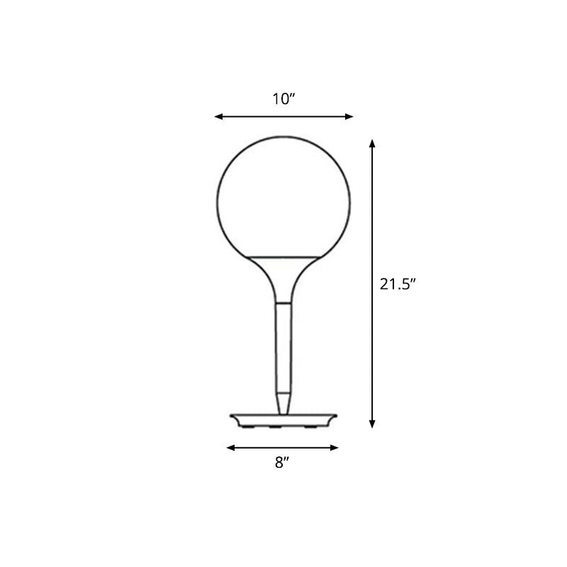 Balloon Shaped Night Lamp Nordic Frosted White Glass Single Study Table Light in White White 10" Clearhalo 'Lamps' 'Table Lamps' Lighting' 2268672