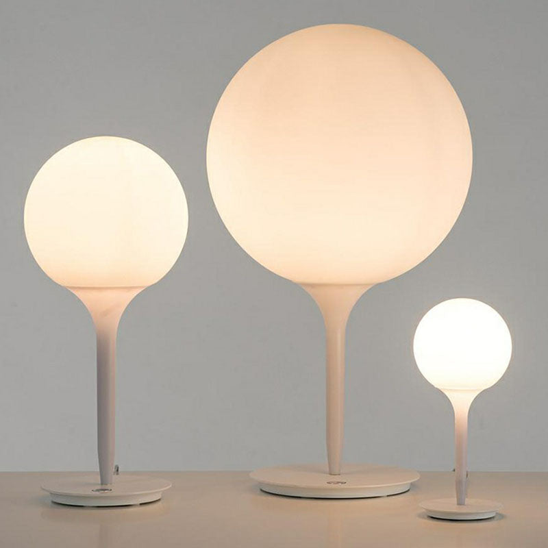 Balloon Shaped Night Lamp Nordic Frosted White Glass Single Study Table Light in White Clearhalo 'Lamps' 'Table Lamps' Lighting' 2268673
