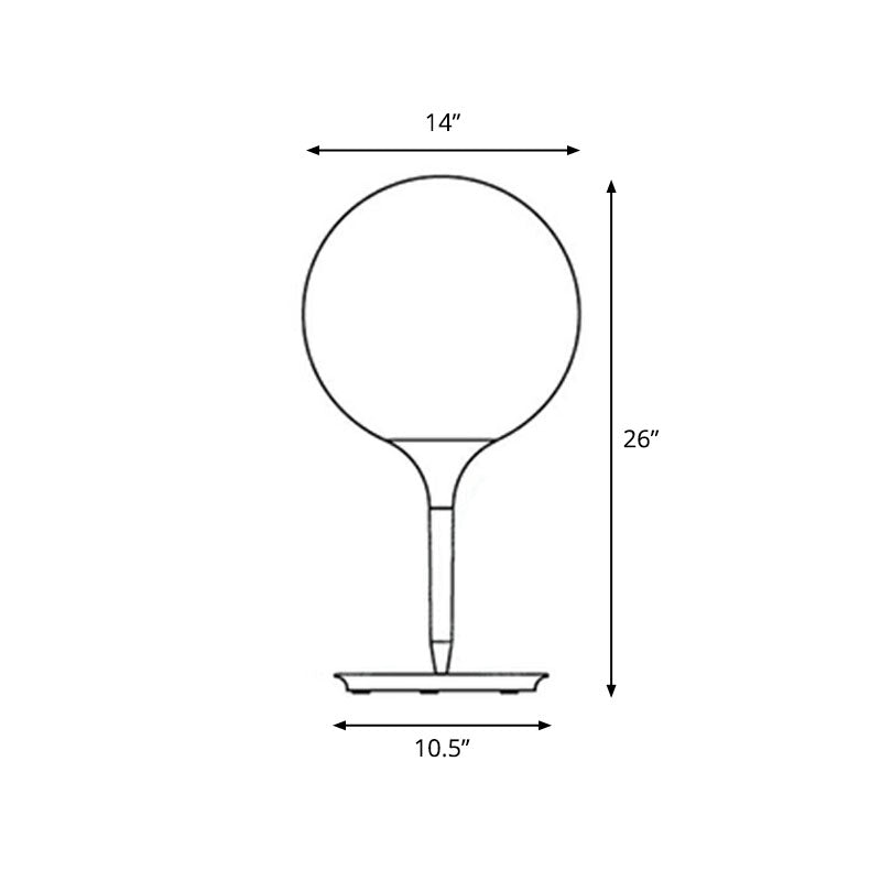Balloon Shaped Night Lamp Nordic Frosted White Glass Single Study Table Light in White White 14" Clearhalo 'Lamps' 'Table Lamps' Lighting' 2268674