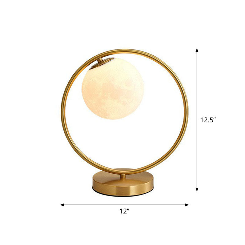 Opaline Glass Ball Night Stand Light Simplicity Gold Plated Table Lamp for Bedroom Gold B Clearhalo 'Lamps' 'Table Lamps' Lighting' 2268711