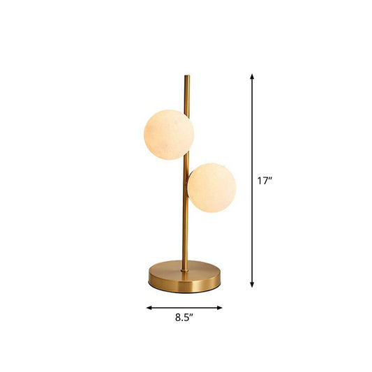 Opaline Glass Ball Night Stand Light Simplicity Gold Plated Table Lamp for Bedroom Gold C Clearhalo 'Lamps' 'Table Lamps' Lighting' 2268714