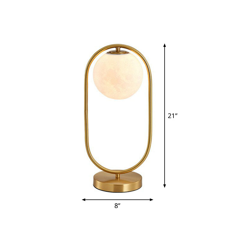 Opaline Glass Ball Night Stand Light Simplicity Gold Plated Table Lamp for Bedroom Gold D Clearhalo 'Lamps' 'Table Lamps' Lighting' 2268716