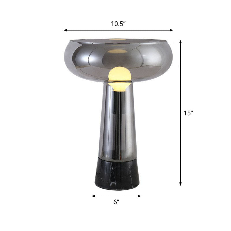 Torch Shaped Bedside Table Light Glass 1-Light Art Deco Night Stand Lamp with Open Top Clearhalo 'Lamps' 'Table Lamps' Lighting' 2268772