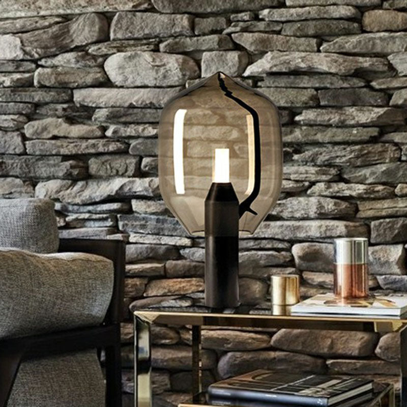 Glass Flower Bud Table Lamp Designer 1-Light Black Night Lighting for Living Room Clearhalo 'Lamps' 'Table Lamps' Lighting' 2268791