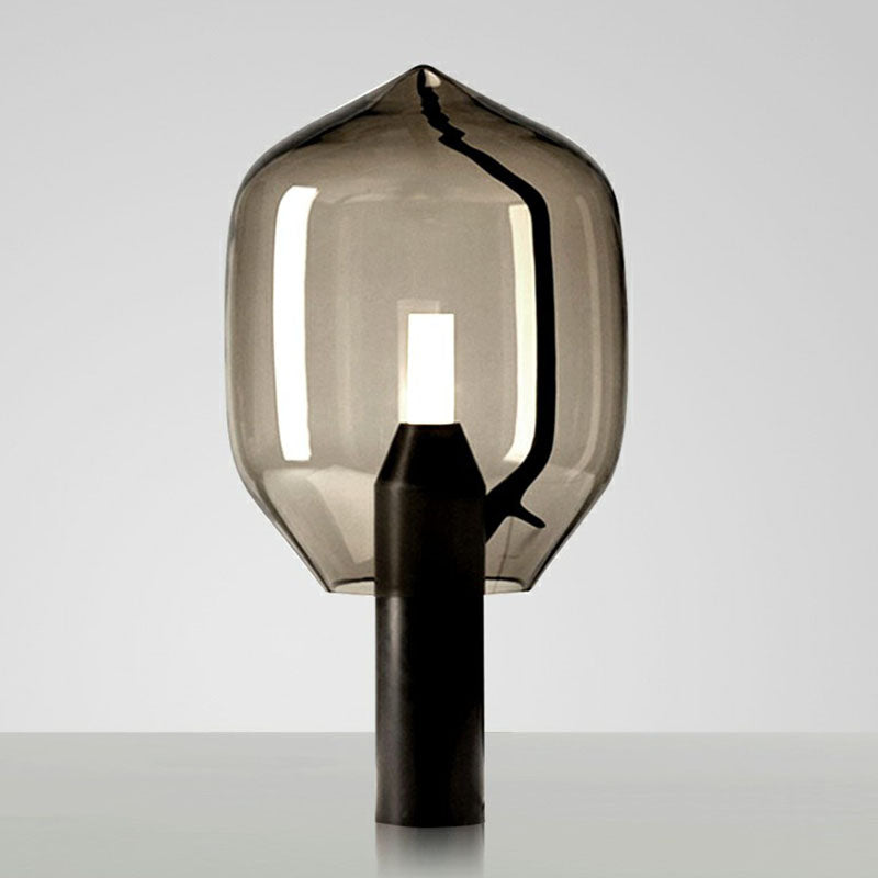 Glass Flower Bud Table Lamp Designer 1-Light Black Night Lighting for Living Room Clearhalo 'Lamps' 'Table Lamps' Lighting' 2268794
