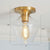 Minimalist Geometric Flushmount Light Glass 1 Bulb Balcony Semi-Flush Mount Ceiling Light Gold C Clearhalo 'Ceiling Lights' 'Close To Ceiling Lights' 'Close to ceiling' 'Semi-flushmount' Lighting' 2268828