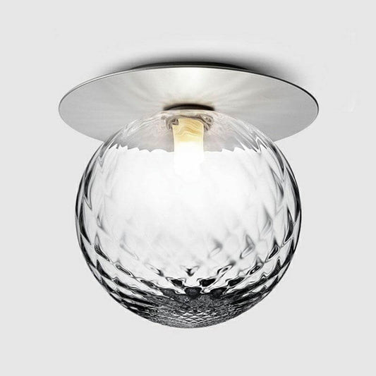 1 Bulb Aisle Ceiling Lamp Modern Semi Flush Mount Lighting with Ball Glass Shade Clearhalo 'Ceiling Lights' 'Close To Ceiling Lights' 'Close to ceiling' 'Semi-flushmount' Lighting' 2268841-sw