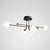 Cream Glass Ball Semi Mount Lighting Minimalistic Black and Brass Ceiling Light for Dining Room