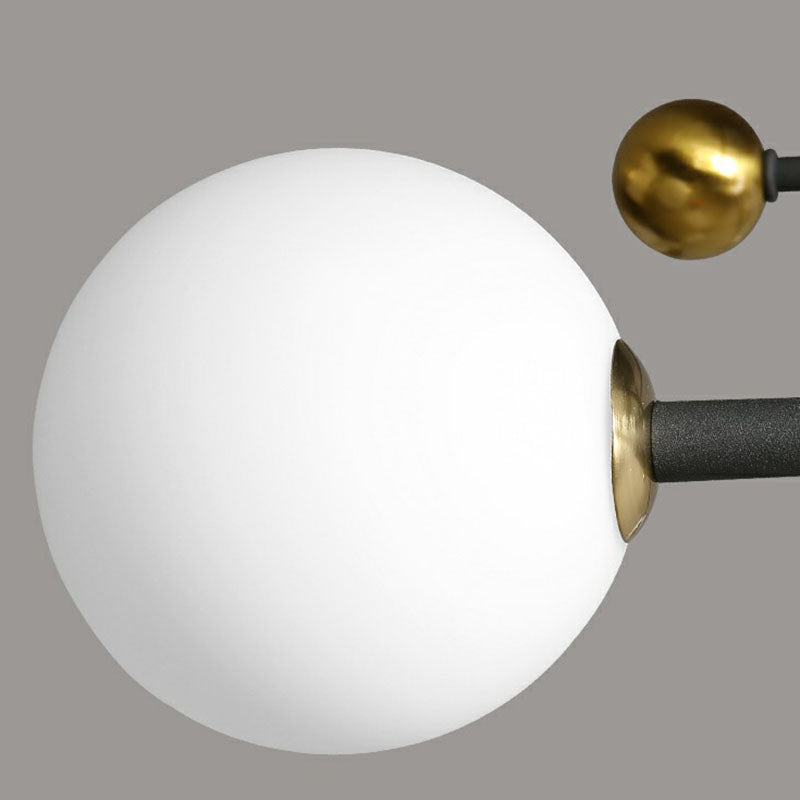 Cream Glass Ball Semi Mount Lighting Minimalistic Black and Brass Ceiling Light for Dining Room Clearhalo 'Ceiling Lights' 'Close To Ceiling Lights' 'Close to ceiling' 'Semi-flushmount' Lighting' 2268970