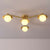 Postmodern Novelty Ceiling Light Gold Finish Molecule Semi Flush Mount Lamp with Ball White Glass Shade 4 Gold Clearhalo 'Ceiling Lights' 'Close To Ceiling Lights' 'Close to ceiling' 'Semi-flushmount' Lighting' 2269038