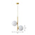 2 Lights Bedroom Chandelier Minimalism Gold Finish Hanging Lamp with Globe Opal Glass Shade Gold Small Clearhalo 'Ceiling Lights' 'Chandeliers' 'Modern Chandeliers' 'Modern' Lighting' 2269081