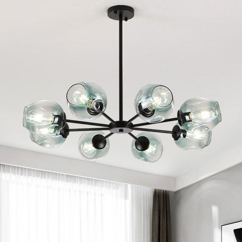 Dimple Glass Cup Hanging Lamp Postmodern Chandelier Light Fixture for Living Room Clearhalo 'Ceiling Lights' 'Chandeliers' 'Modern Chandeliers' 'Modern' Lighting' 2269158