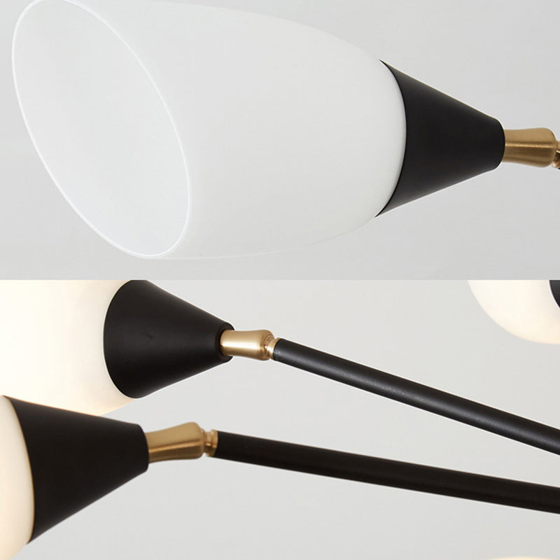 White 4/6/8 Lights Ceiling Mount Traditional Frosted Glass Sputnik Semi Flush Light for Bedroom Clearhalo 'Ceiling Lights' 'Close To Ceiling Lights' 'Close to ceiling' 'Glass shade' 'Glass' 'Semi-flushmount' Lighting' 226953