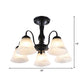 Black 3/5 Lights Ceiling Mount Traditional Frosted Glass Bell Semi Flush Light for Living Room Clearhalo 'Ceiling Lights' 'Close To Ceiling Lights' 'Close to ceiling' 'Glass shade' 'Glass' 'Semi-flushmount' Lighting' 227056