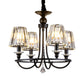 Crystal Black Chandelier Light Tapered 4/6/8 Lights Nordic Ceiling Pendant Light for Dining Room Clearhalo 'Ceiling Lights' 'Chandeliers' Lighting' options 227247
