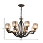 Black Cylinder Ceiling Light Fixture Simple Style Crystal Block 3/6/8 Lights Dining Room Chandelier Light Clearhalo 'Ceiling Lights' 'Chandeliers' Lighting' options 227273