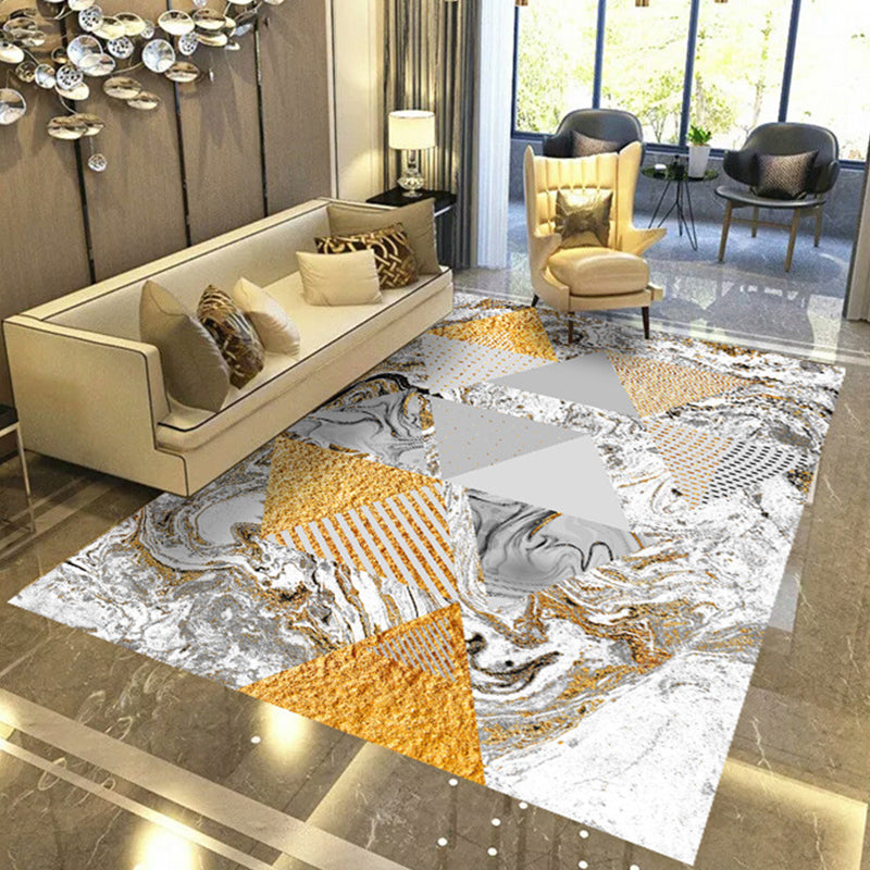 Modern Geometric Abstract Pattern Rug Multi Color Synthetics Carpet Anti-Slip Pet Friendly Machine Washable Rug for Living Room Grey Clearhalo 'Area Rug' 'Modern' 'Rugs' Rug' 2274620