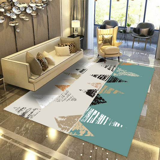 Modern Geometric Abstract Pattern Rug Multi Color Synthetics Carpet Anti-Slip Pet Friendly Machine Washable Rug for Living Room Green Clearhalo 'Area Rug' 'Modern' 'Rugs' Rug' 2274627