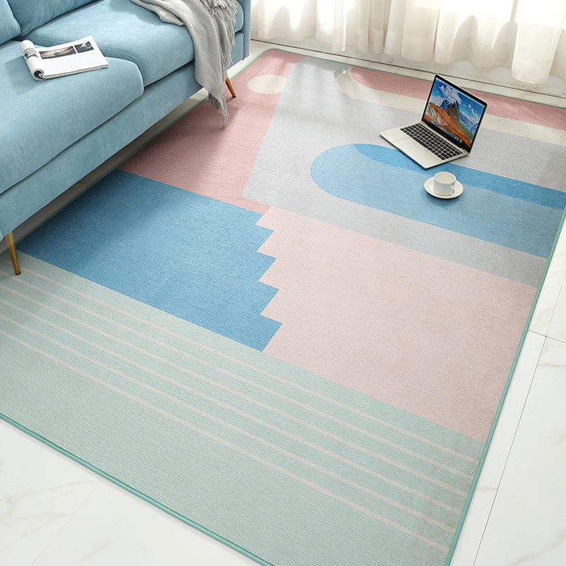 Glam Geometric Print Rug Multicolor Contemporary Rug Polypropylene Machine Wash Anti-Slip Pet Friendly Rug for Home Blue Clearhalo 'Area Rug' 'Modern' 'Rugs' Rug' 2274637
