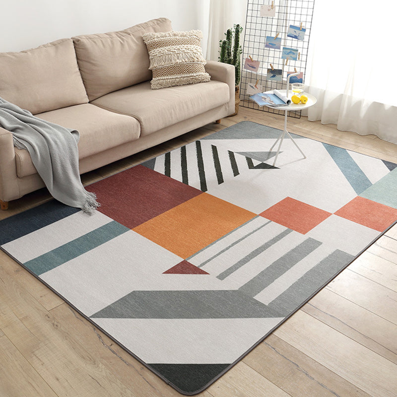 Glam Geometric Print Rug Multicolor Contemporary Rug Polypropylene Machine Wash Anti-Slip Pet Friendly Rug for Home Gray-White Clearhalo 'Area Rug' 'Modern' 'Rugs' Rug' 2274640