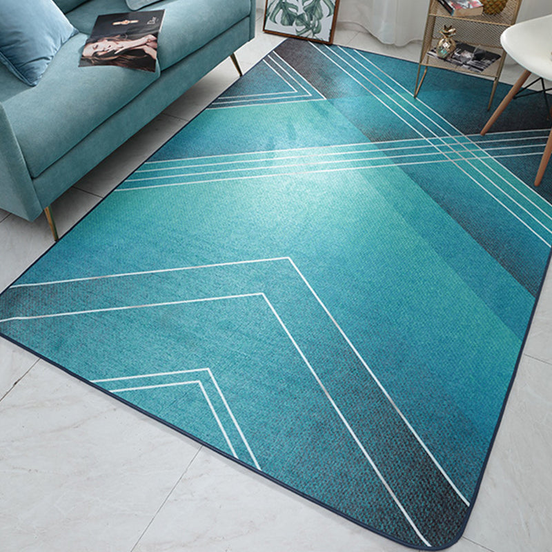 Glam Geometric Print Rug Multicolor Contemporary Rug Polypropylene Machine Wash Anti-Slip Pet Friendly Rug for Home Blue-Green Clearhalo 'Area Rug' 'Modern' 'Rugs' Rug' 2274645