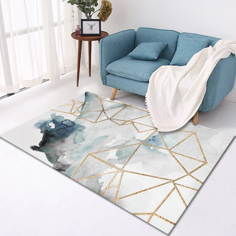 Multi-Color Modern Area Rug Polyester Geometrical Pattern Carpet Washable Stain Resistant Non-Slip Rug for Great Room Gray-Green Clearhalo 'Area Rug' 'Modern' 'Rugs' Rug' 2274647