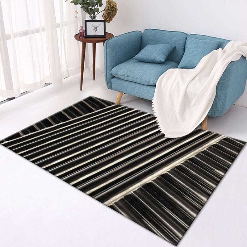 Multi-Color Modern Area Rug Polyester Geometrical Pattern Carpet Washable Stain Resistant Non-Slip Rug for Great Room Black Clearhalo 'Area Rug' 'Modern' 'Rugs' Rug' 2274649
